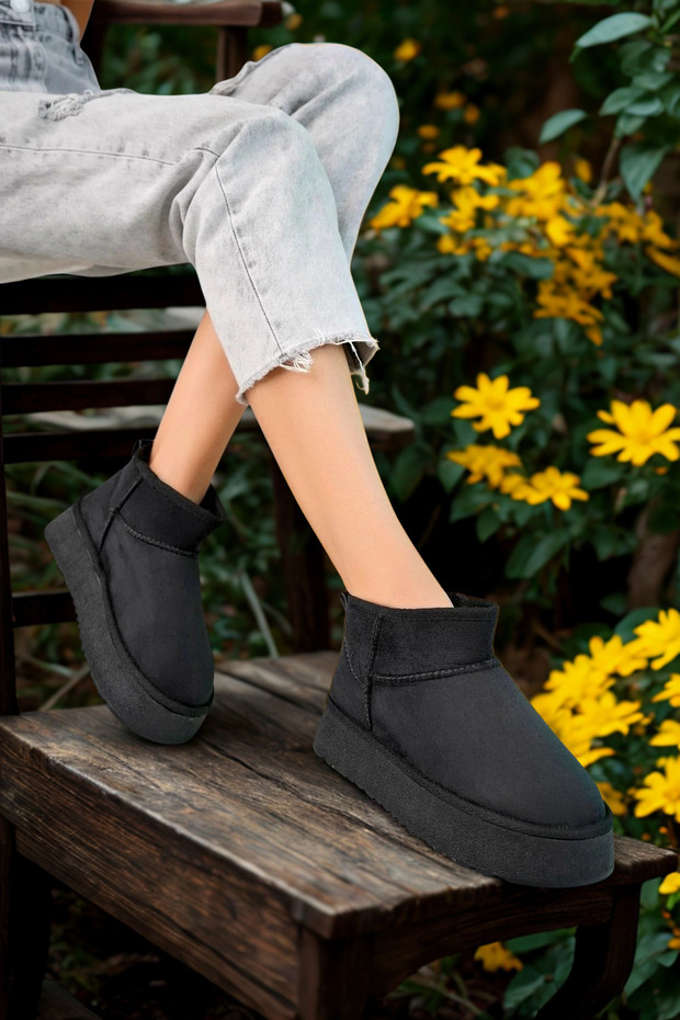 Suede Fur Lined Thick Sole Ankle Women's Boots & Bootie