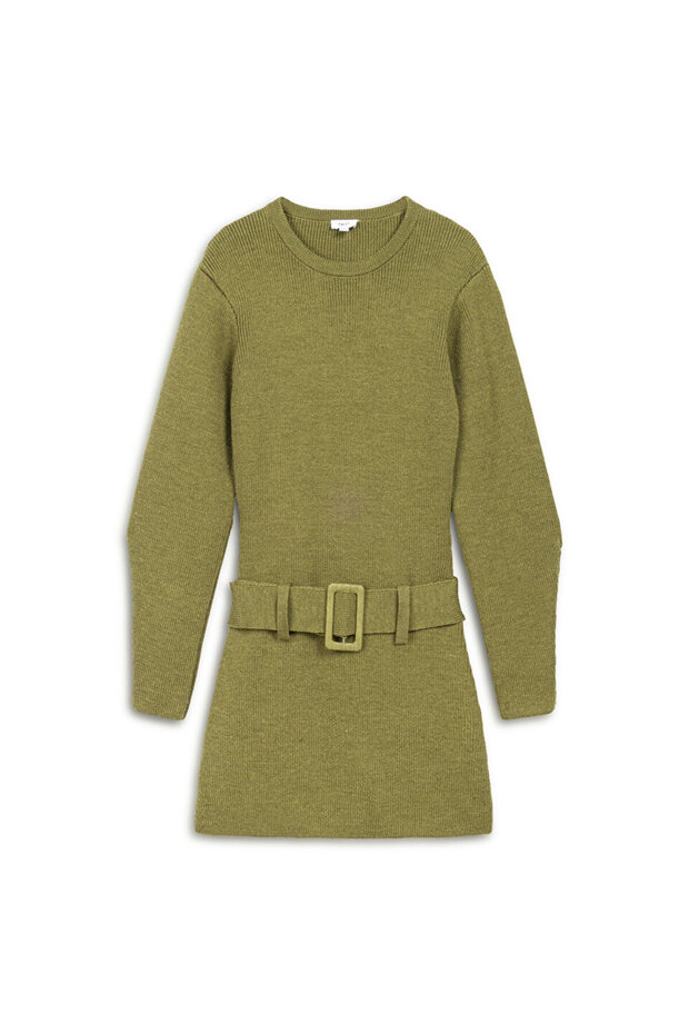 KEMERLİ TRİKO ELBİSE - 3