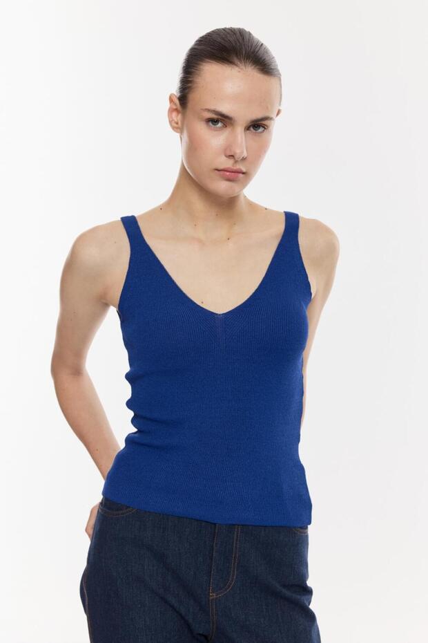 V Yaka Şık Bluz - 5