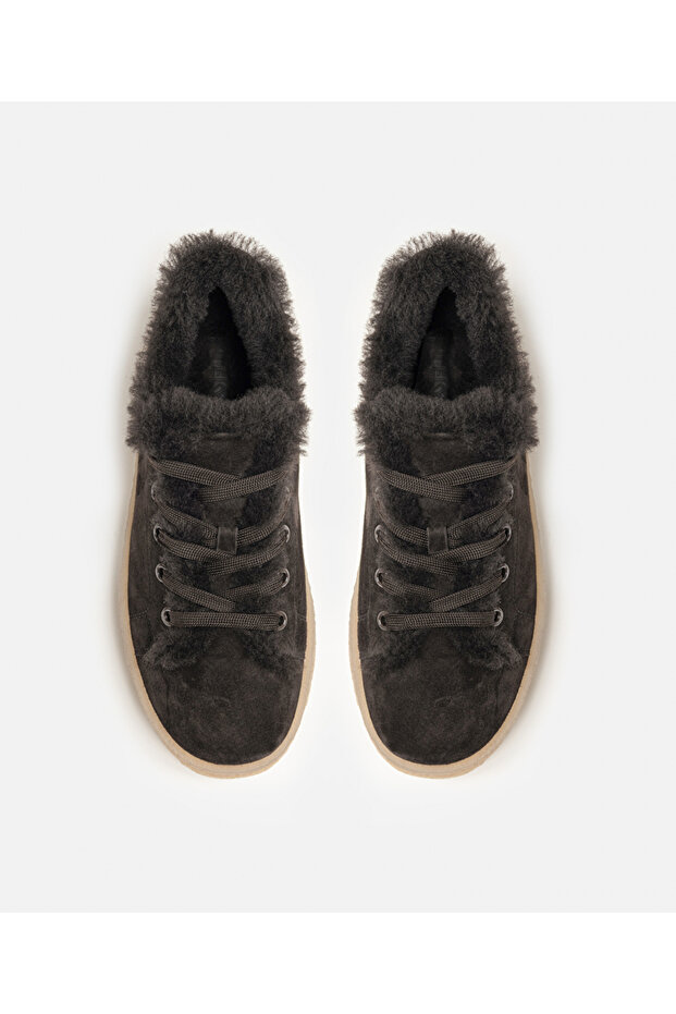 Yünlü deri sneaker - 5