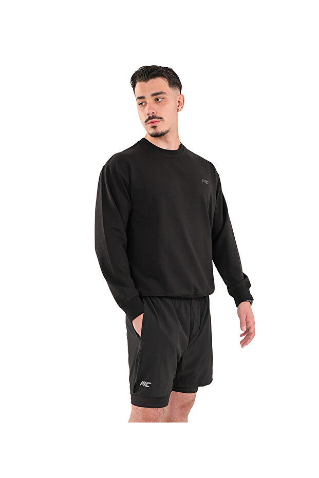 Basic Sweatshirt Siyah - 3