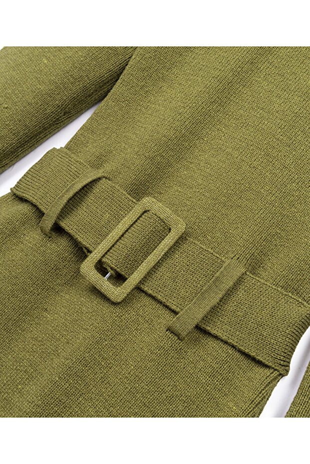 KEMERLİ TRİKO ELBİSE - 4