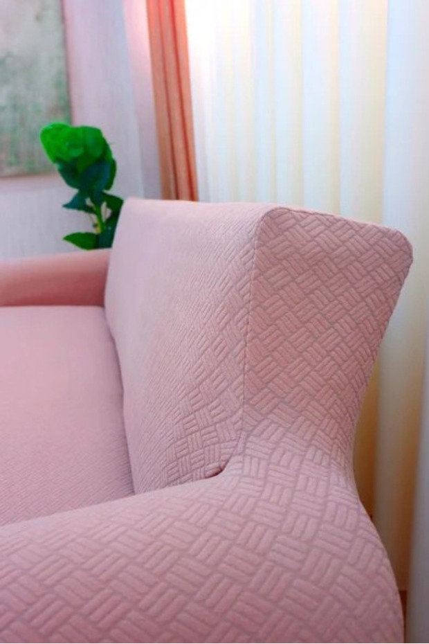 غطاء كرسي فردي من الجاكار بنمط السلة - 2