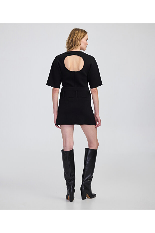 Kuşaklı triko etek - 6