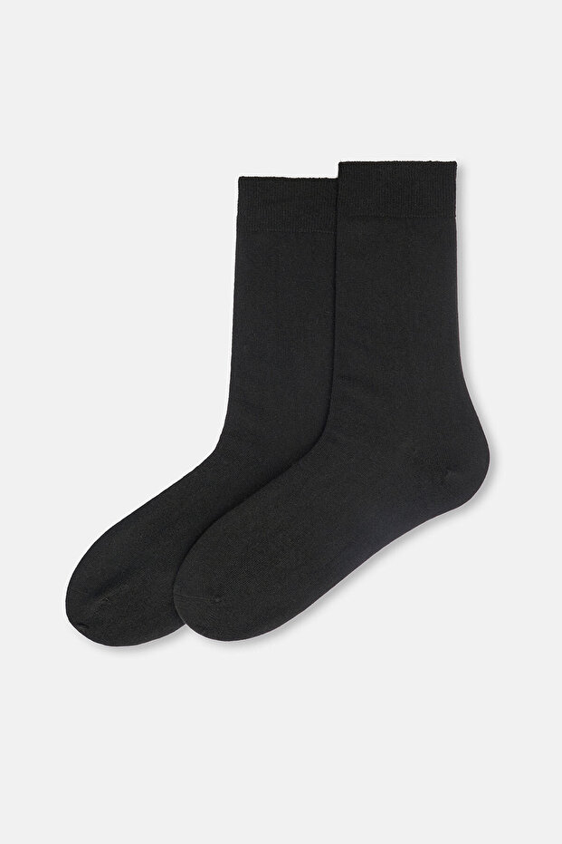Siyah Erkek Basic Kaşmir Karışımlı Çorap - 1