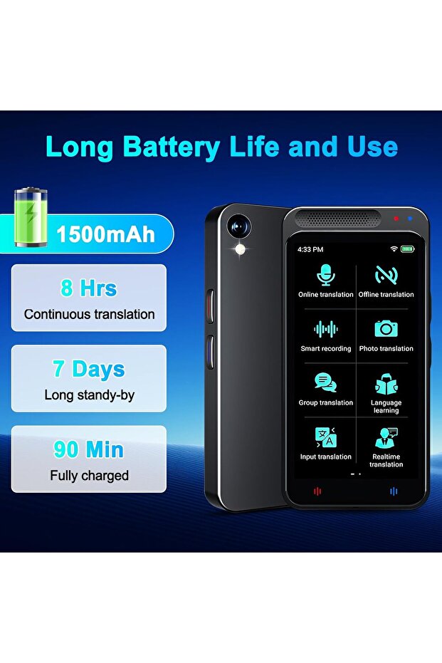 Carpower Language Translator Device, AI Intelligent Foreign Language Translator with 138 Languages, - 6