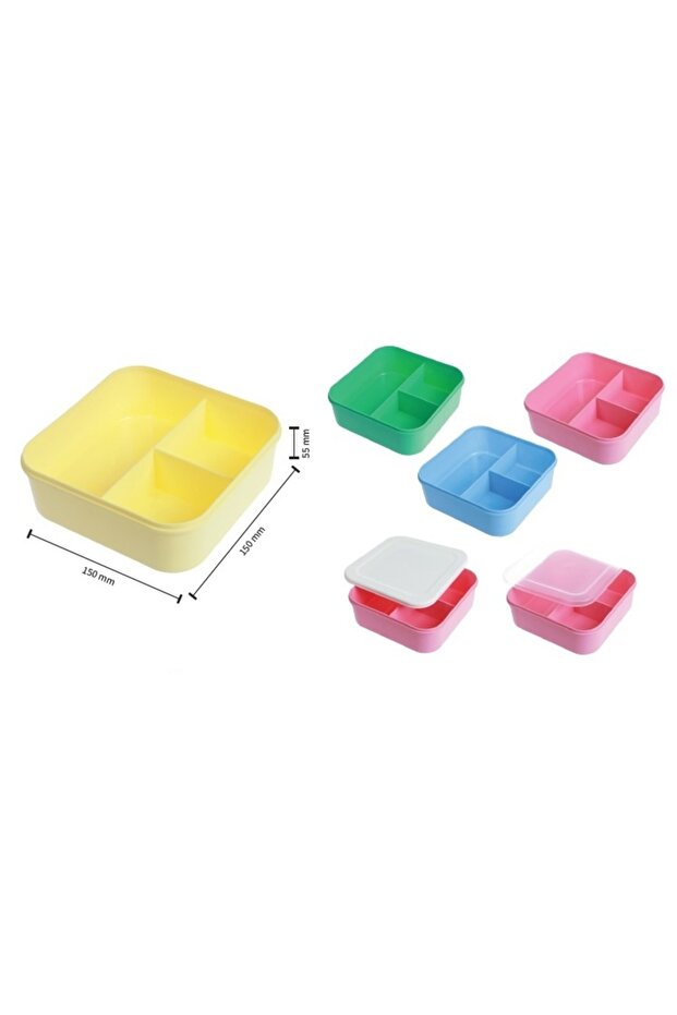 Storage Container Square 3 Compartments - 2