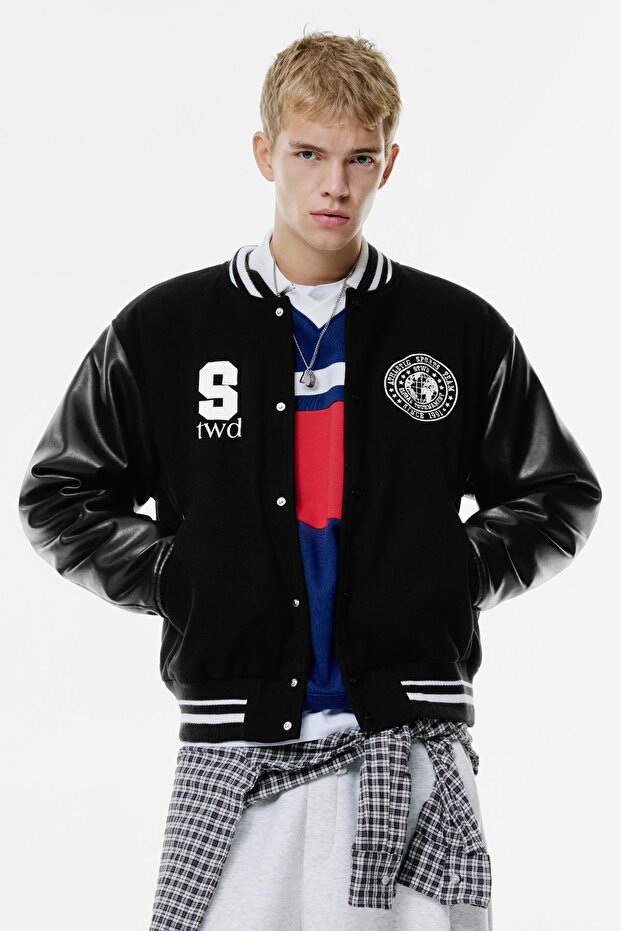 Nakışlı kolej ceketi - 6