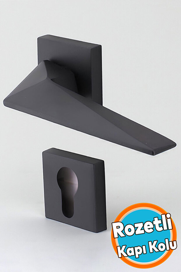 Door Handle Black Square Rosette Suitable for Left and Right Home Door Handles Lockable 1 Set Yale Door Handle