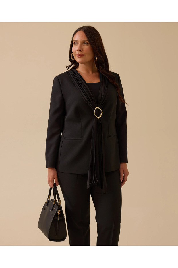 سترة كبيرة الحجم بإبزيم - 1