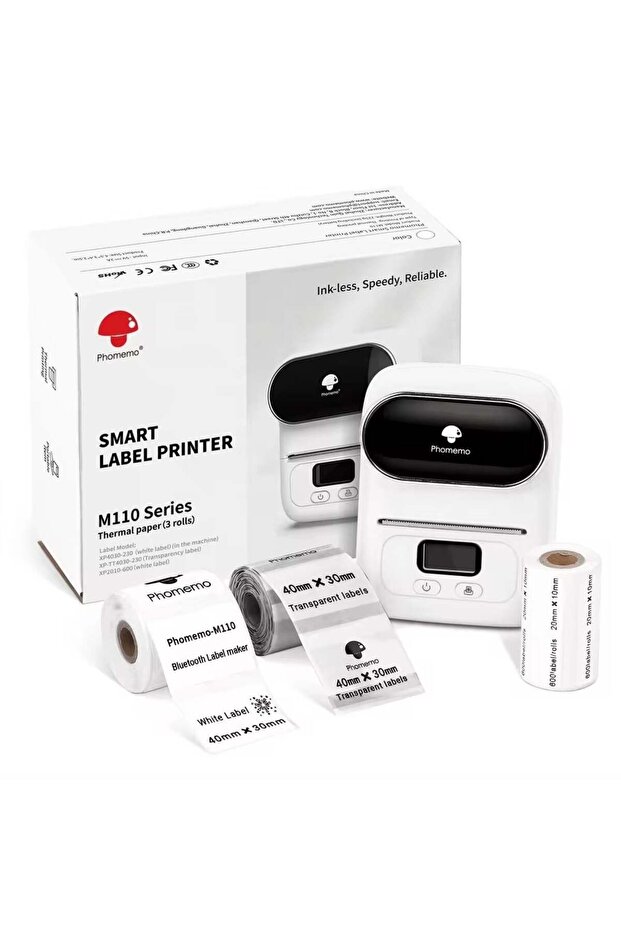 M110 Label Maker Thermal Printer White - 1