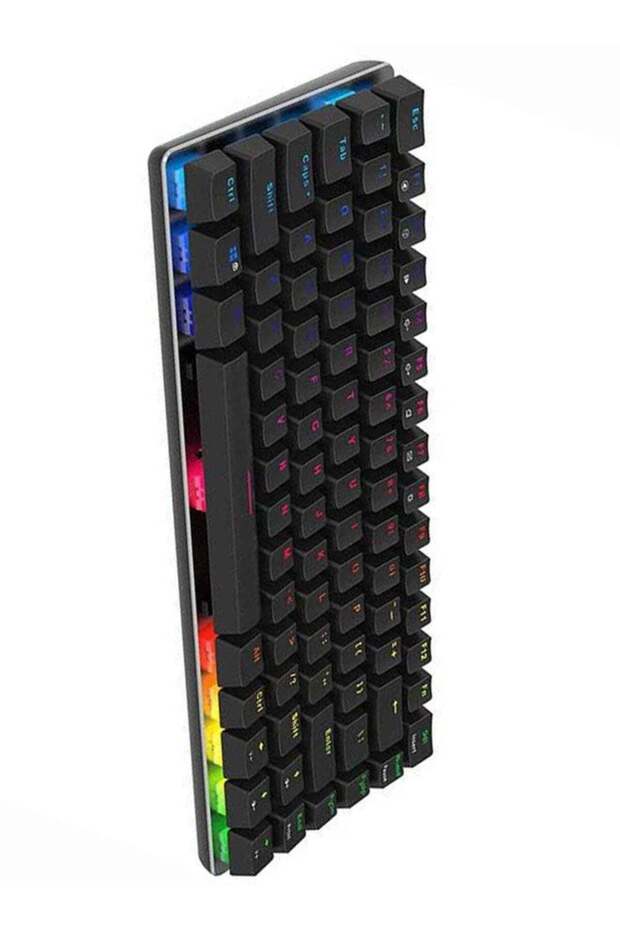 Gaming 82 keys Mechanical keyboard, RGB backlit Wired keys Computer keyboard for PC (Black Switch) - 5