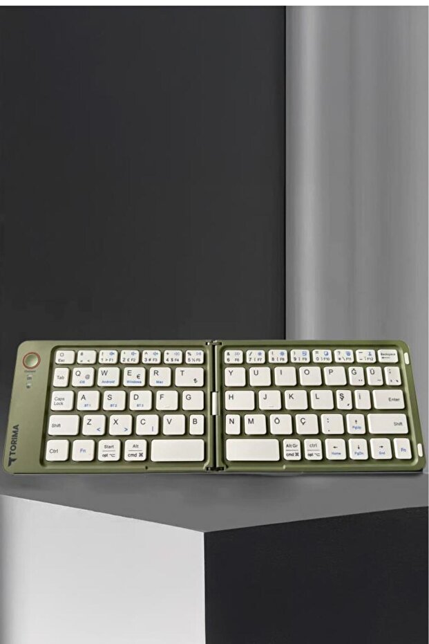 TK-08 Yeşil Kablosuz Katlanabilir Şarjlı Taşınabilir Mini Bluetooth Klavye - 2