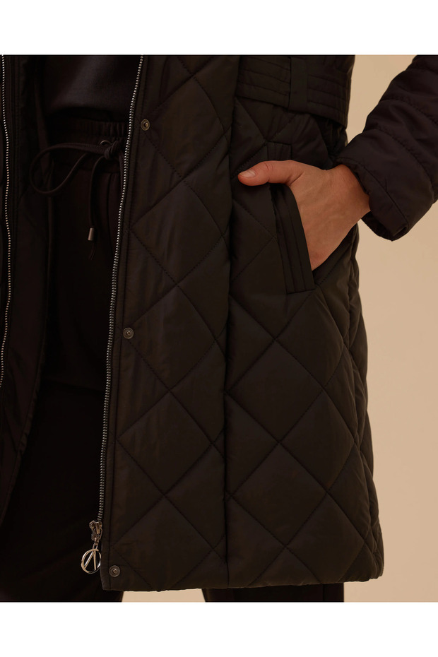 Kapüşonlu Kapitone Anorak Kaban - 5