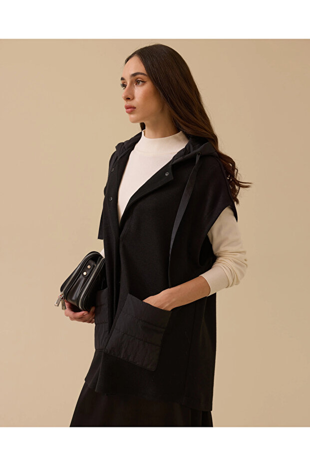 Cep Detaylı Örme Yelek - 3