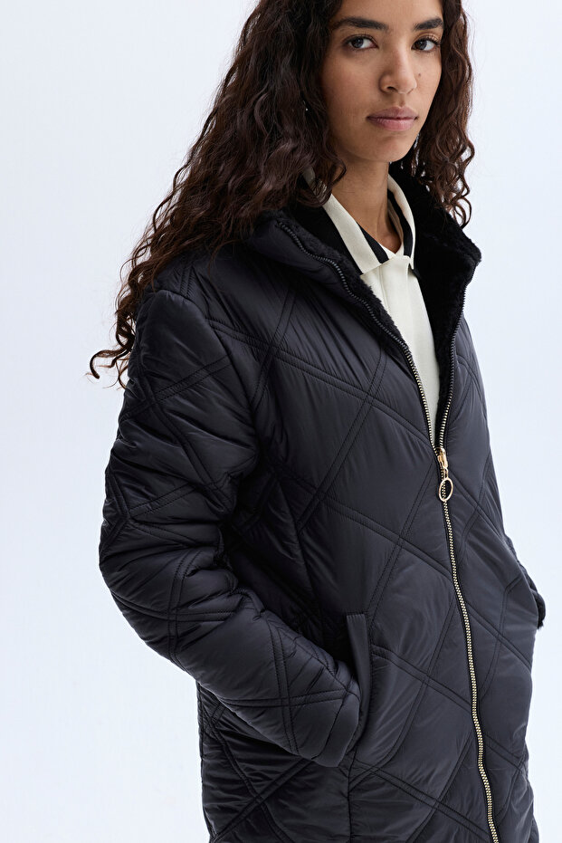 KAPİTONELİ ÇİFT TARAFLI PUFFER MONT - 3