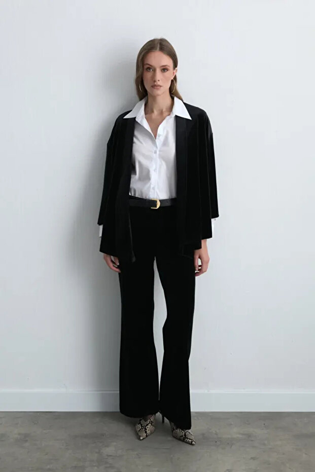 Kadife Kimono - Siyah - 3