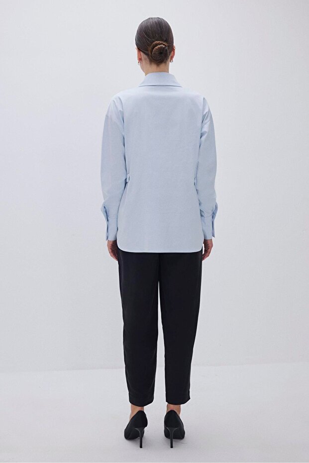 BEL DETAY GÖMLEK MAVİ - 3