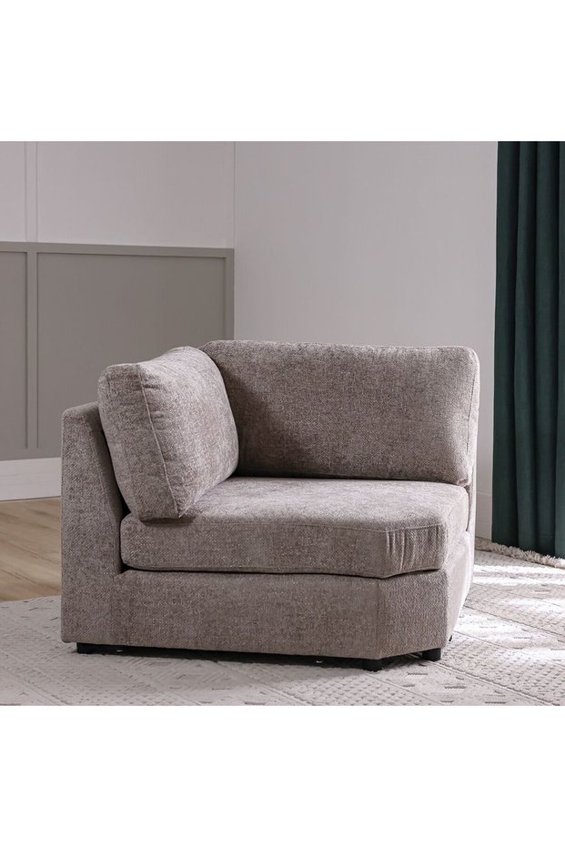 Odum Corner Wedge Sofa - Brown, Stylish Home Furniture with 2-Year Warranty - 115x115x90cm