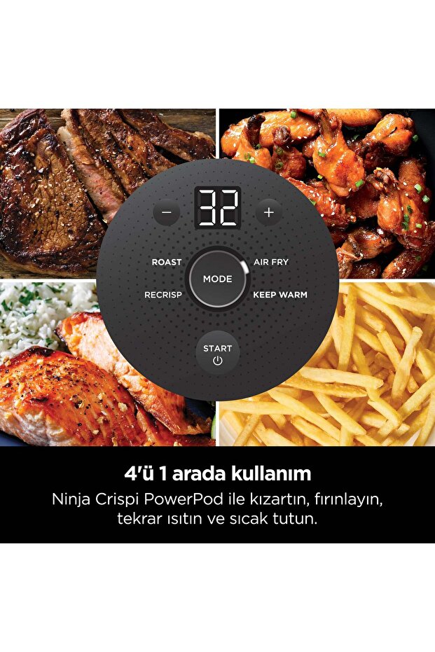 CRISPi 4-in-1 Taşınabilir Cam Hazneli Pişirme Sistemi - Stone - 5