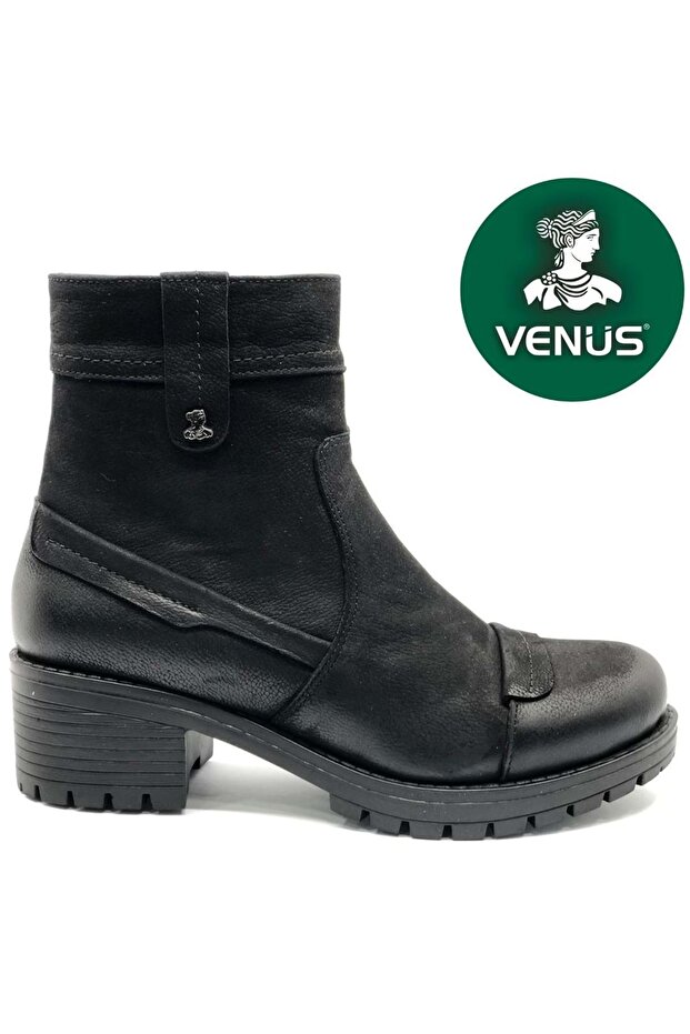 Wolrif Genuine Leather Non-Slip Sole Orthopedic Women's Boots Black