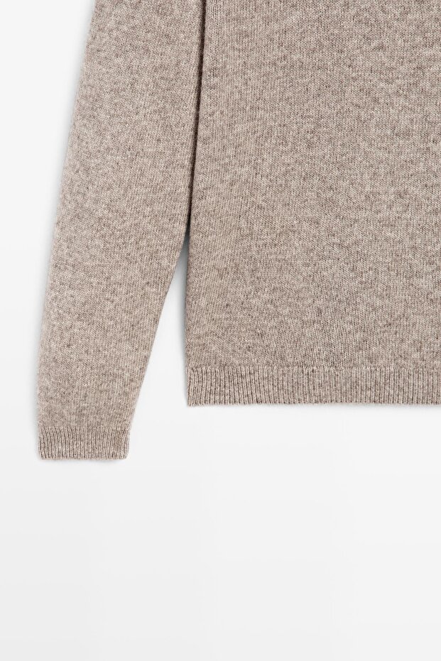 Yün karışımlı bisiklet yaka triko kazak - 6