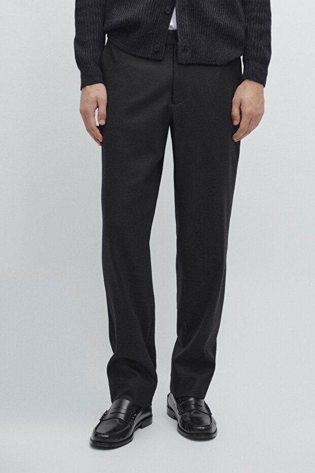 %100 yün fitilli kadife görünümlü flanel pantolon - 2