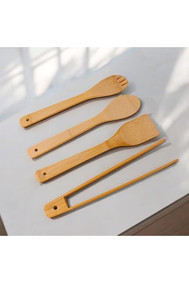 Bamboo Serving and Spatula Set 4-Piece Set, 4 Bamboo Serving Sets - Complete Your Table Setting with Style - 3