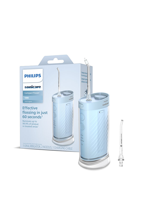 Philips Sonicare Kompakt Ağız Duşu, 3 Mod, 200ml Su Haznesi, 2 Yedek Başlık, Taşınabilir, HX3333/24