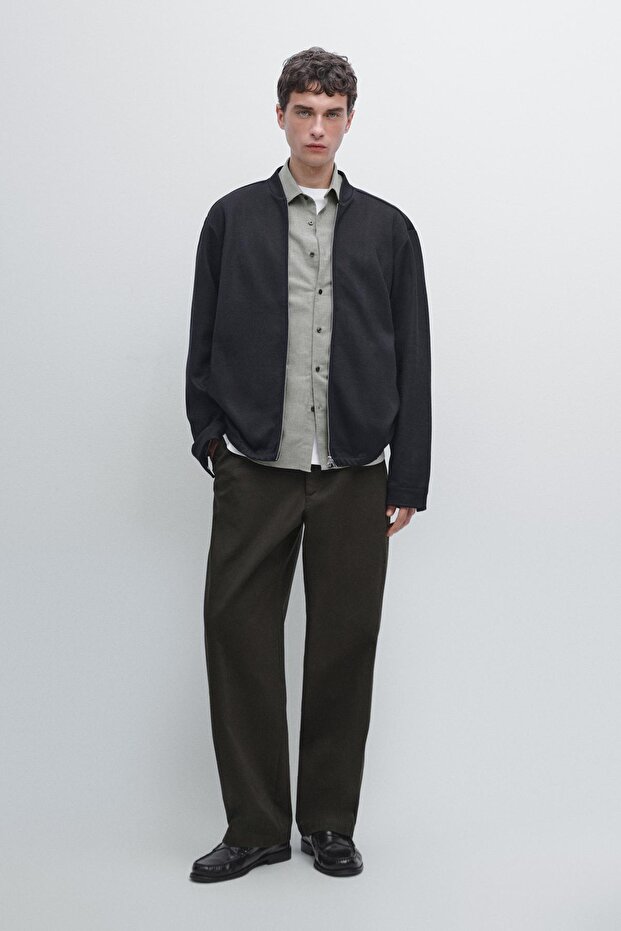 Fermuarlı bomber ceket - 1