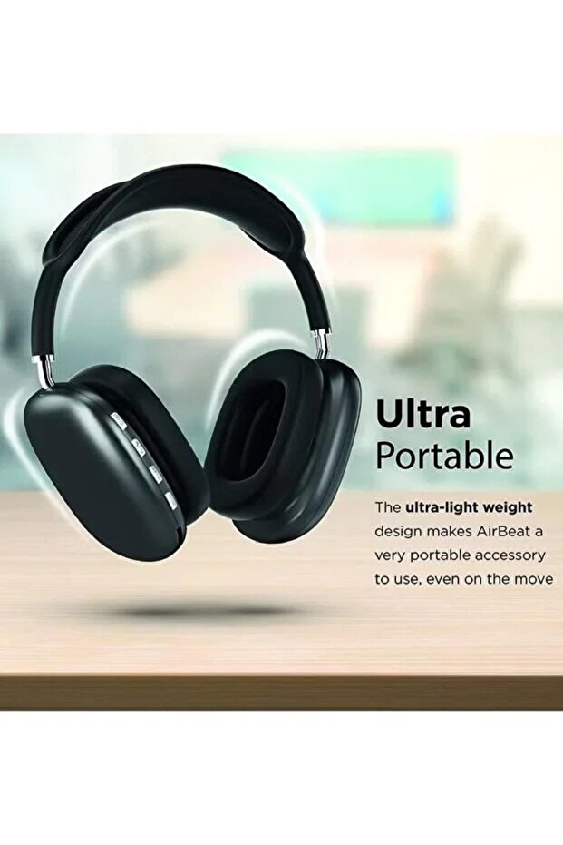 سماعة بلوتوث P9 سوداء - للأذن العلوية - 6