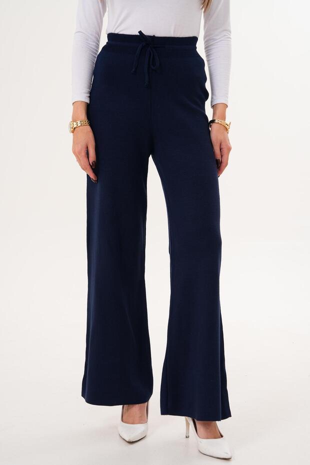 Kadın Bol Paça Triko Örme Pantolon 255166 - - 3