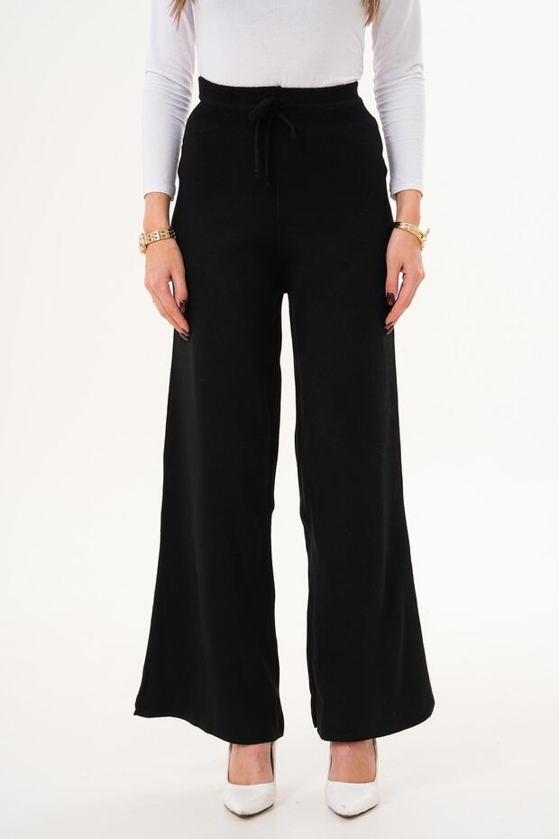 Kadın Bol Paça Triko Örme Pantolon 255166 - - 3