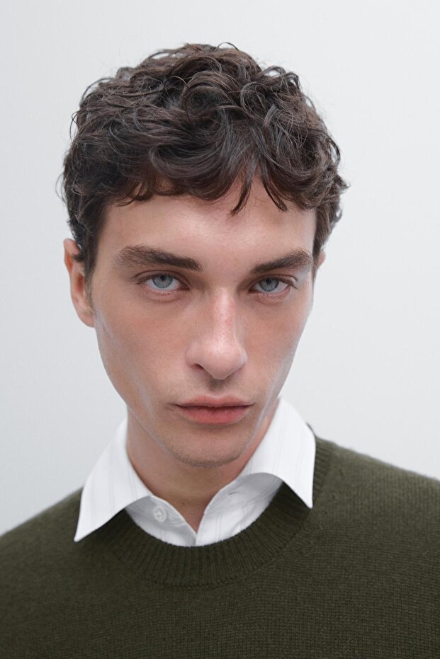 Yün karışımlı bisiklet yaka triko kazak - 4