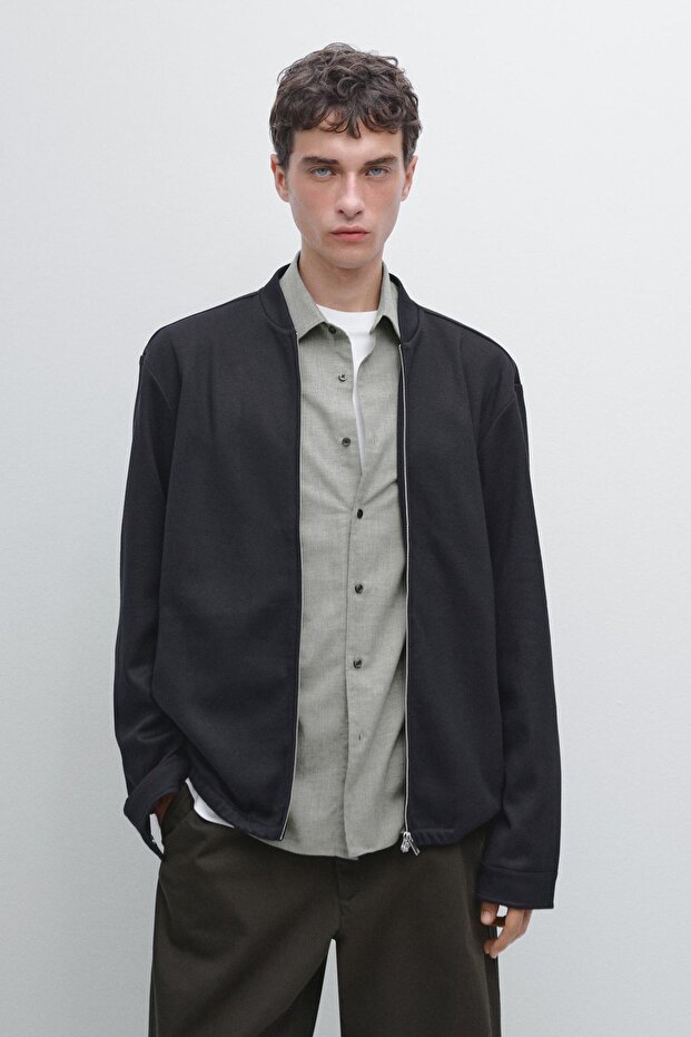 Fermuarlı bomber ceket - 2