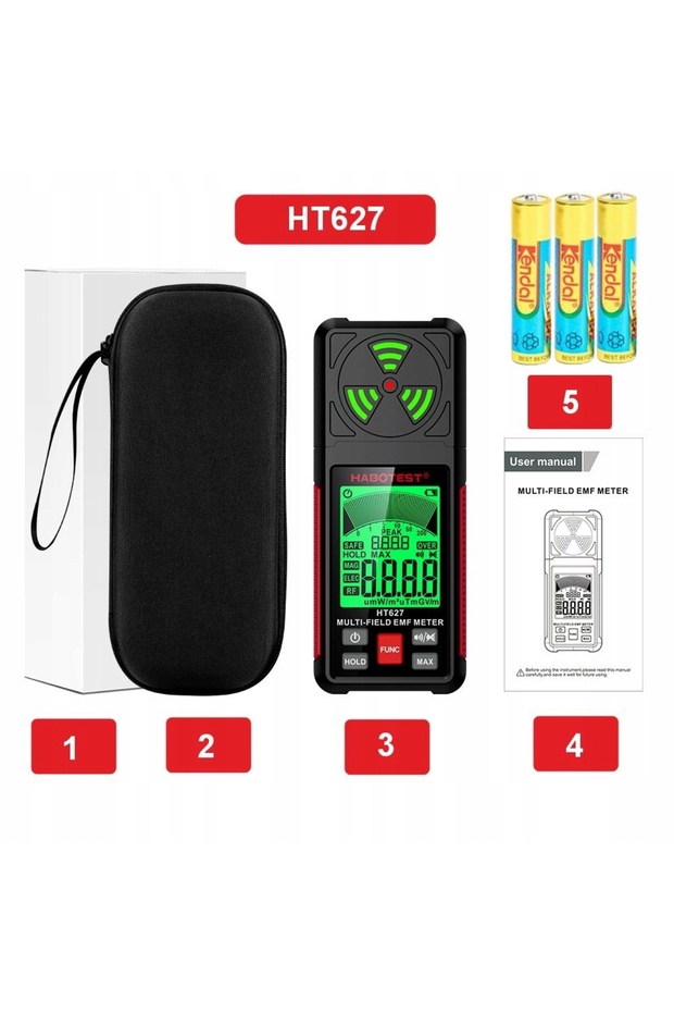ELECTROMAGNETIC FIELD METER EMF RADIO WAVE TESTER HABOTEST HT627 - 12