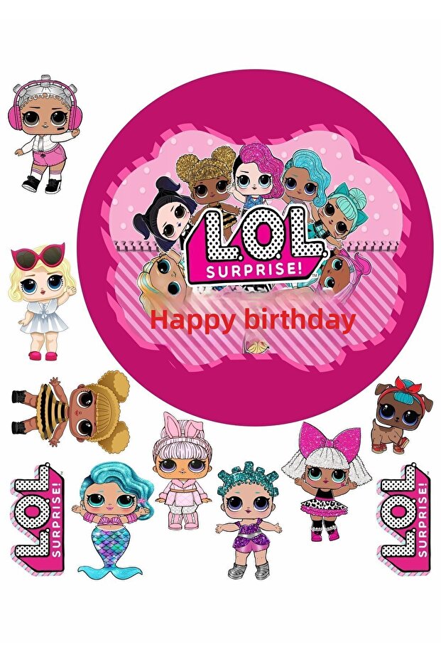 Lol Doll 11 Pieces Edible Ornament Written Pastry Sugar Dough Paper Printing on Cupcake