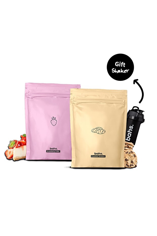 1 Cookies Dream 1 Strawberry Cake - Protein Food Powder and 1 Shaker Gift