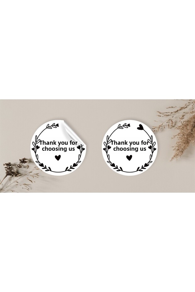 Coated Sticker Packaging & Shipping Label (4X4Cm) 48 Pieces - Thank You for Choosing Us -