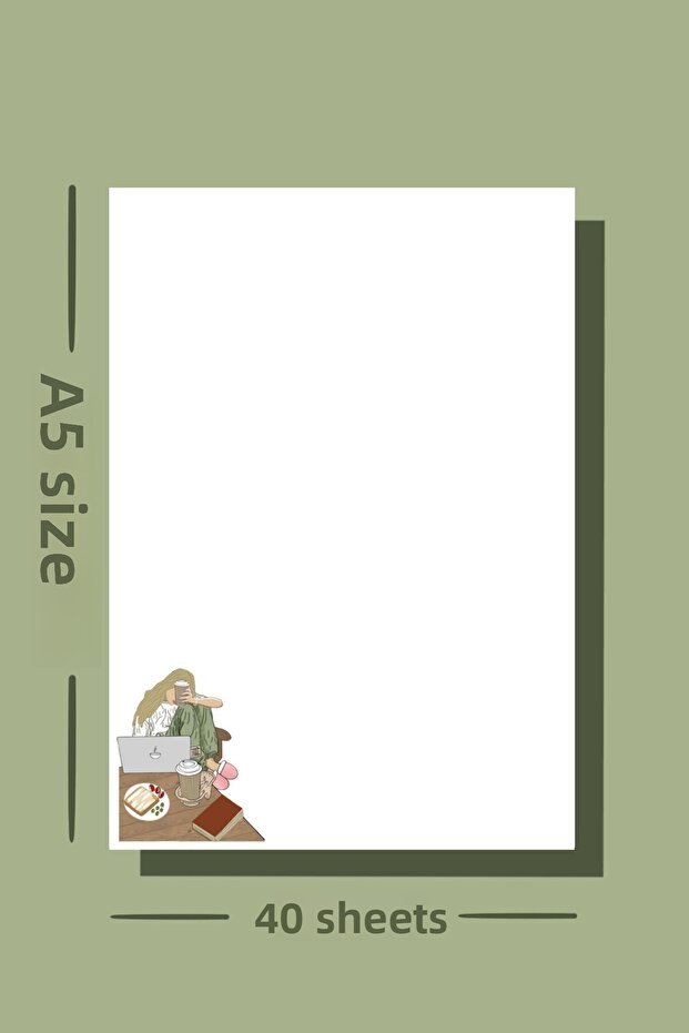 A5 Coffee & Business Notepad - Check Pluck Notebook, Glue Memo Pad, No Line Notebook - 6