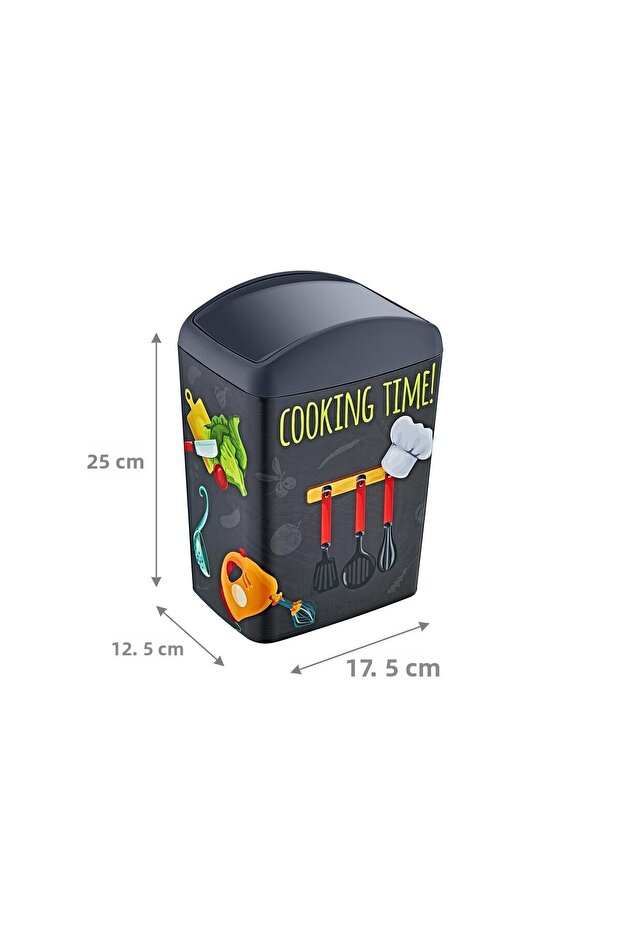 Soft Illustrated Trash Can Rotating Lid 5 Lt - 2
