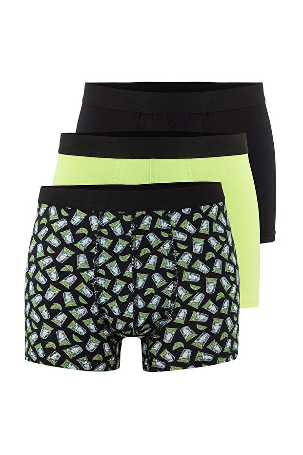 Multicolored Patterned-Solid 3-Pack Cotton Boxer Tmnaw22Bx0010 - 1