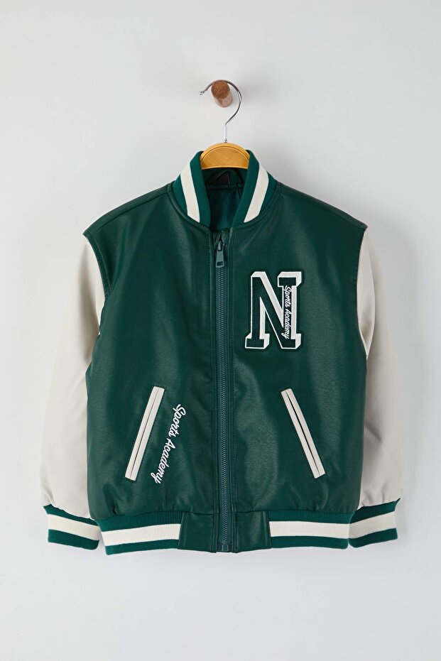 Koyu Yeşil Regular Bomber Regular Unisex Çocuk Mont TKDAW26MO00000 - 1
