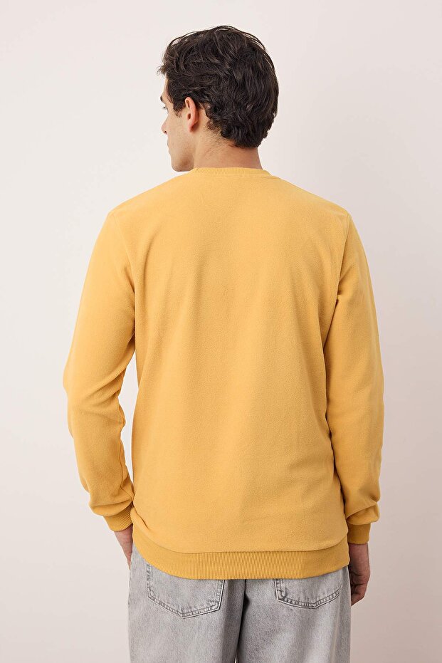 Hardal Regular/Normal Kesim Polar Bisiklet Yaka Sweatshirt/Pijama Üstü TMNAW26SW00033 - 5