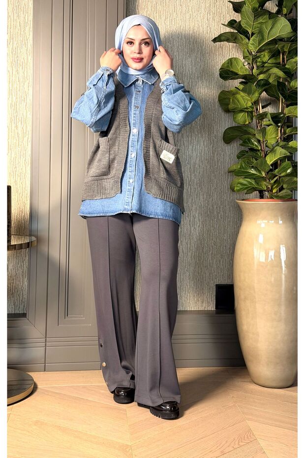 TRİKO DENIM GÖMLEK - 5