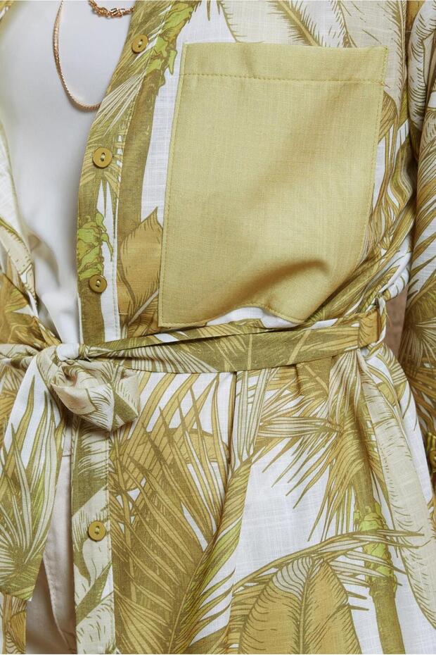 تونيك بتأثير الكتان المزخرف 44772 - 4