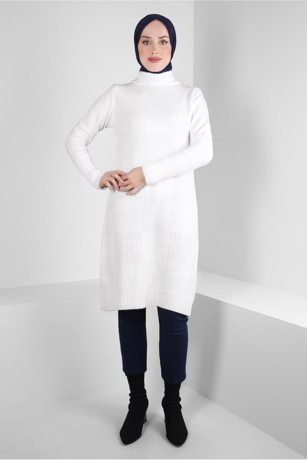 THROAT COLLAR KNITWEAR TUNIC 44063