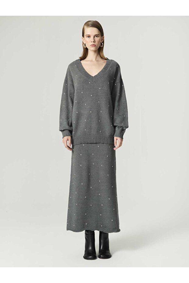 Taş Detaylı Triko - 2