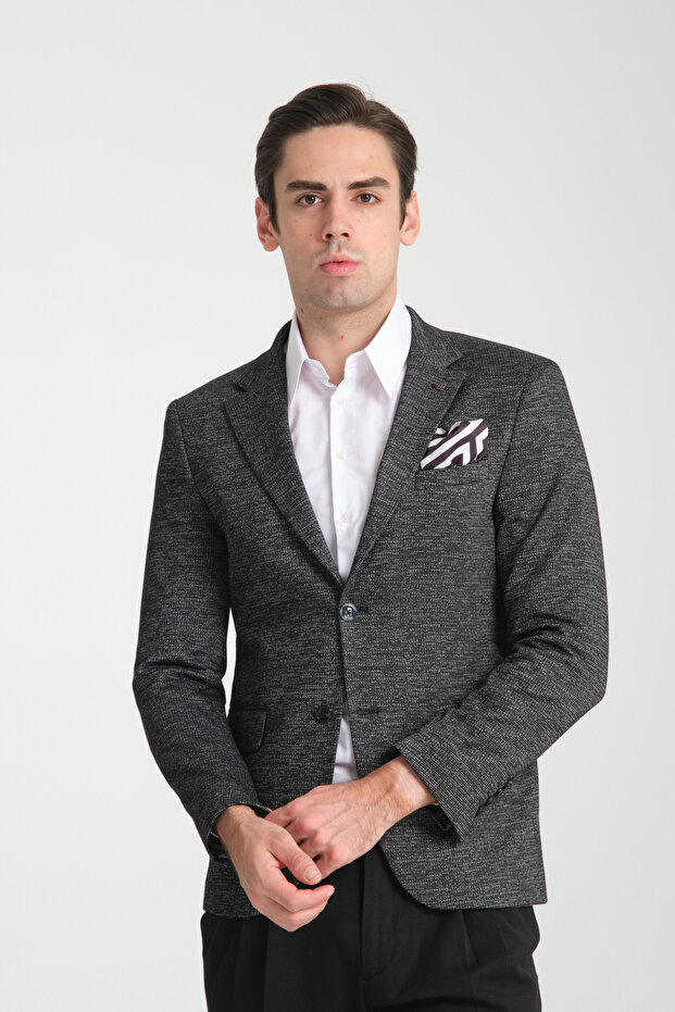 Laimame Black Men's Oversized Regular Fit Cotton Lycra Flexible Fabric Blazer Jacket