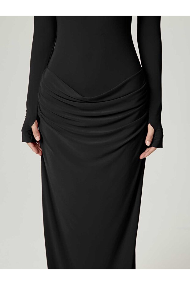 Balıkçı Yaka Maxi Elbise - 2